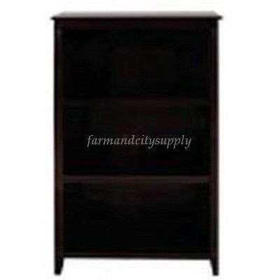   RI 07 RTA SOLID WOOD W/ VENEER 3 SHELF ESPRESSO BOOKCASE 28 1/4W