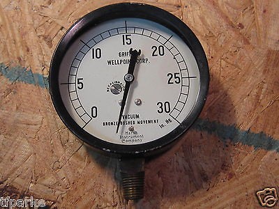 Vintage Antique air Vacuum gauge 30 lbs max Griffin Wellpoint Corp