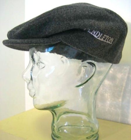   WOOL CBS Sports Newsy Newsboy Cabbie Golf w Ear Flap Cap Hat L