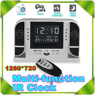 SPY Hidden Multi function IR Clock Camera Motion Detection Mini DVR 