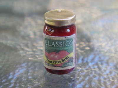   Miniatures ~ Italian Food ~ Jar of Spaghetti Sauce, Classico Tom/Basil
