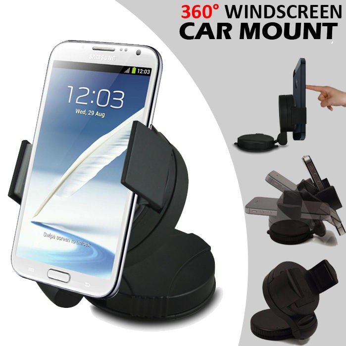 360° SWIVEL WINDSCREEN MINI CAR MOUNT SUCTION HOLDER CRADLE FOR 