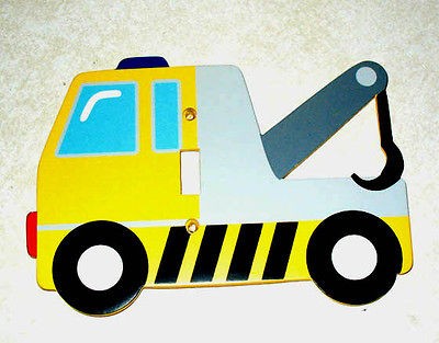 BOYS BDRM LRG WOODEN (NOT CHEAP PLASTIC) WRECKER TRUCK SWITCH PLATE 