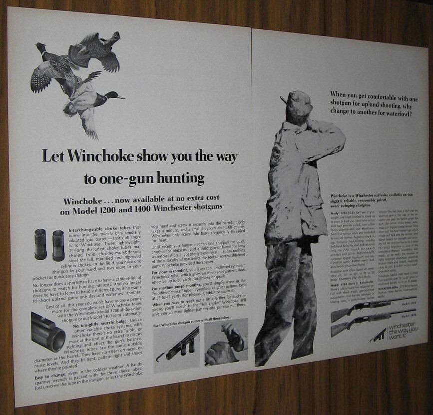 1973 VINTAGE AD WINCHESTER MODEL 1200 & 1400 SHOTGUNS~WINCH​OKE