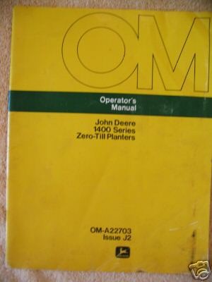   Deere 1400 Series 1420 1440 1460 Zero Till Planter Operator Manual J2