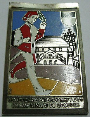 1964 SWISS OLD VERY RARE MEDAL LARGE HUGUENIN LE LOCLE CHAMPIONNAT DE 