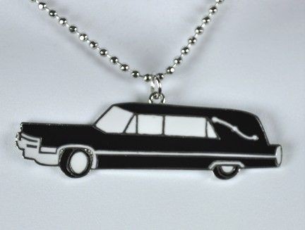 Black Hearse Car Necklace Death Metal Funeral Graveyard