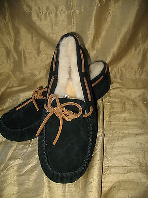 UGG Dakota moccasin BLACK suede women 7 (eu 38) slipper 5612