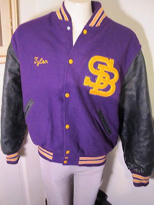 VINTAGE SCHOOL LETTERMEN AWARD WOOL LEATHER JACKET  LONGBRAKE 