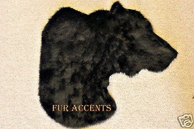   BEAR HEAD BEARSKIN PELT RUG CABIN ACCENT FAUX FUR SHEEPSKIN DEER