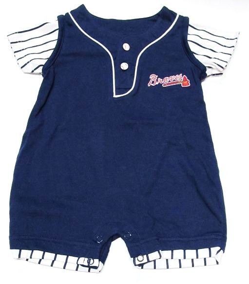 Atlanta Braves Jersey Romper Creeper   24 Months