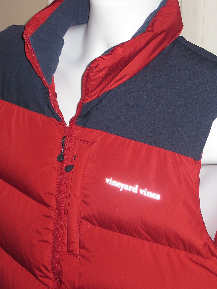 165 Mens Vineyard Vines Back Country Down Vest Size XL XLARGE 