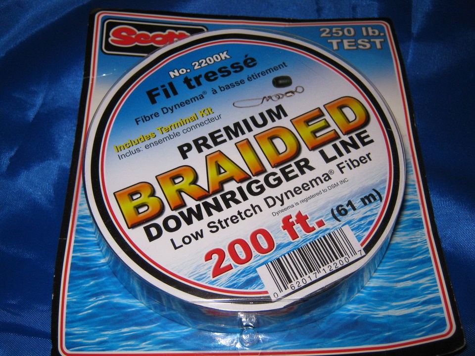 Scotty Premium Braided Downrigger Line Low Stretch Dyneema Fiber 250 