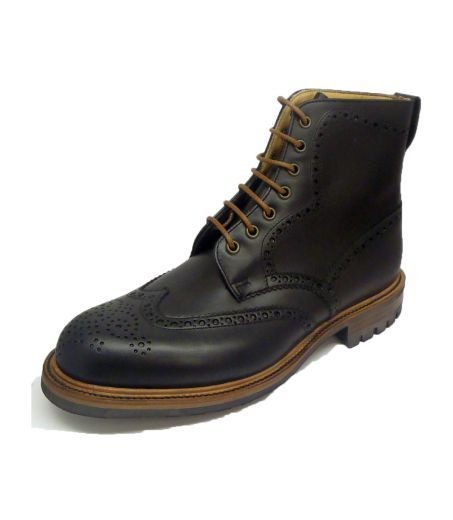 Alfred Sargent Exclusive Mens Lombard Black leather Shoe Brouge