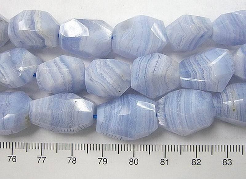 Blue lace agate large tumble facet nuggets great colour machine 