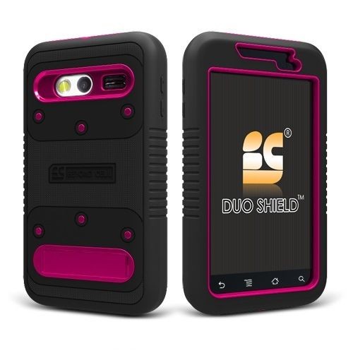 HUAWEI ACTIVA 4G M920 DUAL LAYER HARD CASE SKIN COVER W/STAND BLACK 