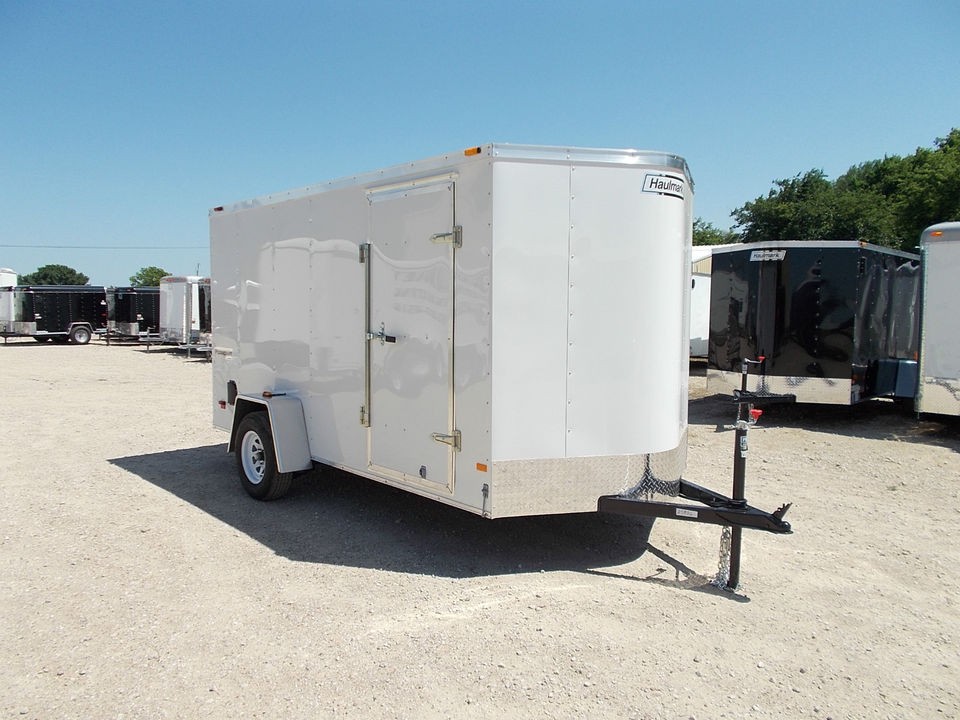 6x12 6 x 12 Enclosed Utility Motorcycle V NOSE Cargo Trailer HAULMARK 