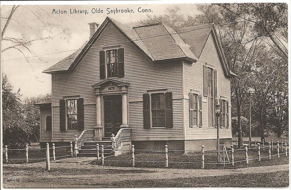 OLD SAYBROOKE, CT   Acton Library. Ladder at light pole to change 