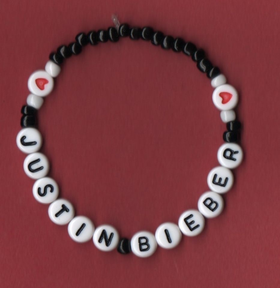 Handmade black with hearts custom bracelet   choose your caption