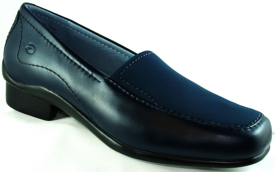 Aravon by New Balance Eden Navy Blue Leather Casual Dress Slip On 