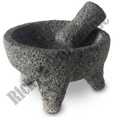 Molcajete Authentic Mexican Guacamole Grinder Lava Rock Stone Mortar 