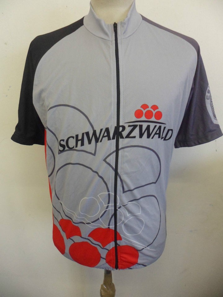 VTG CENTURION SCHWARZWALD GREY RED PATTERNED S/SLEEVE CYCLING JERSEY L 