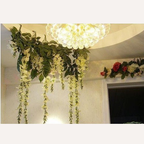   Artificial Silk Wisteria Fake Flower Vine Wedding Decor Garden Plant