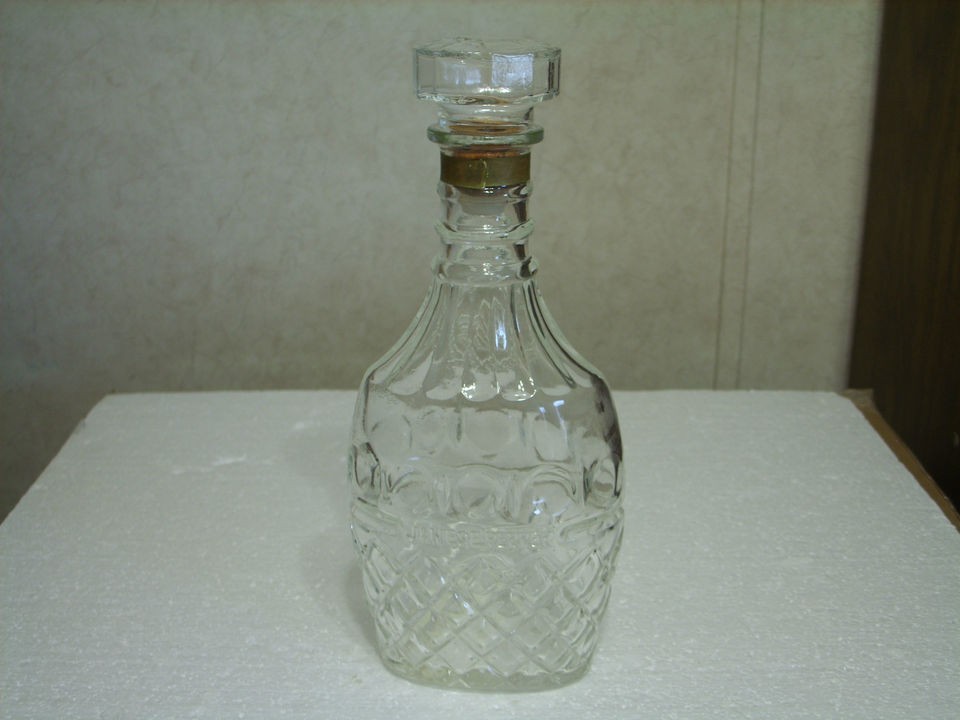 JAMES E. PEPPER CLEAR GLASS DECANTER BOTTLED IN BOND