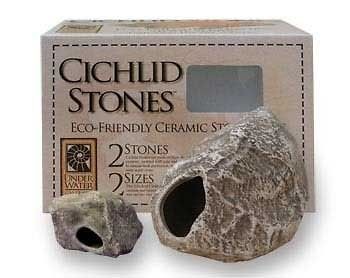   STONES ~ 2 Pack Rocks (Medium & Small) ~ ceramic aquarium ornament