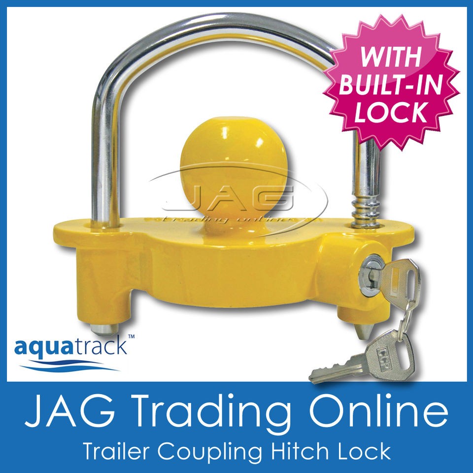 YELLOW UNIVERSAL TRAILER COUPLING HITCH SECURITY LOCK   Caravan/Boat/R 