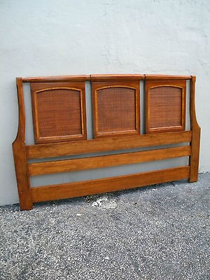 MID CENTURY QUEEN SIZE / FULL SIZE HEADBOARD WITH CANING BY WHITE 