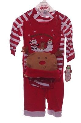 Baby Gear Infant My First 1st Christmas Bib Outfit Reindeer Hat 3 6 9 