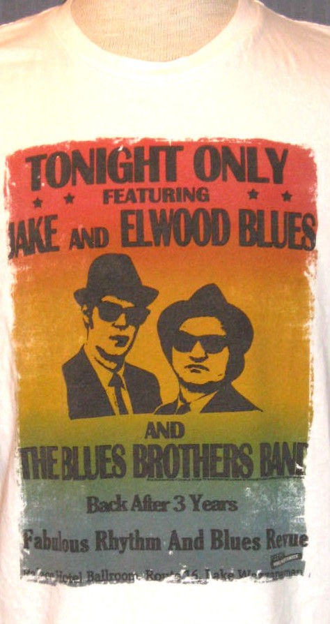   Brothers John Belushi & Dan Aykroyd Adult Medium/Large T Shirt (Movie