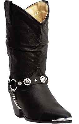 DI 522 Dingo Bailey Black Womens Slouch Harness Cowboy Western Boot 