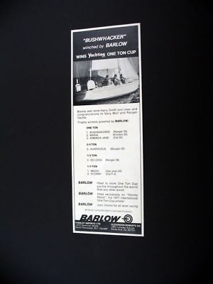 Barlow Winches Yachting One Ton Race Win 1972 print Ad