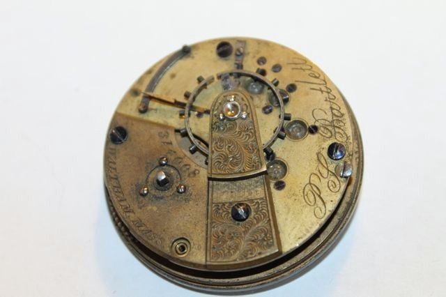 ANTIQUE PJ BARTLETT WALTHAM POCKET WATCH MOVEMENT*