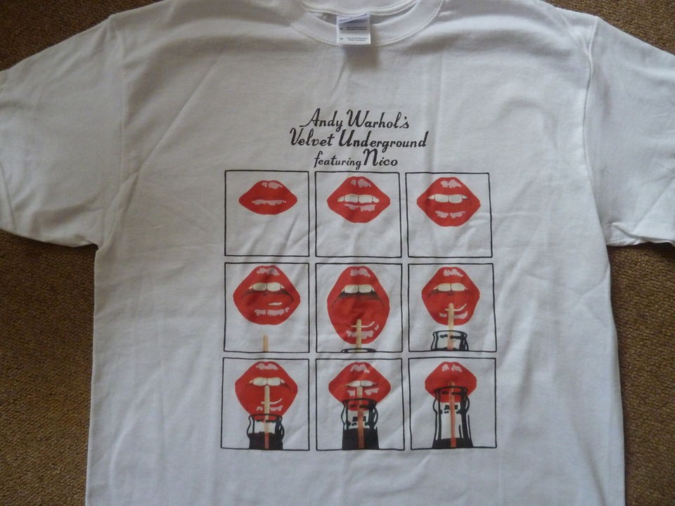 VELVET UNDERGROUND LIPS T SHIRT LOU REED JOHN CALE MO TUCKER NICO ANDY 