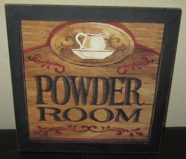 powder room sign in Home & Garden