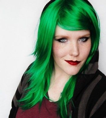 GREEN WITH ENVY Rock Scene Straight Emo Punk Wig // Halloween Rock 