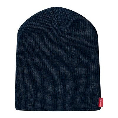 SUPREME Basic Beanie Navy Box Logo camp safari garçon owl big logo F 