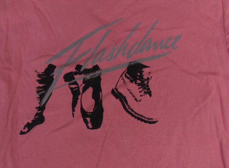 FLASHDANCE Womens T Shirt SIZE L Large Film Movie Pink