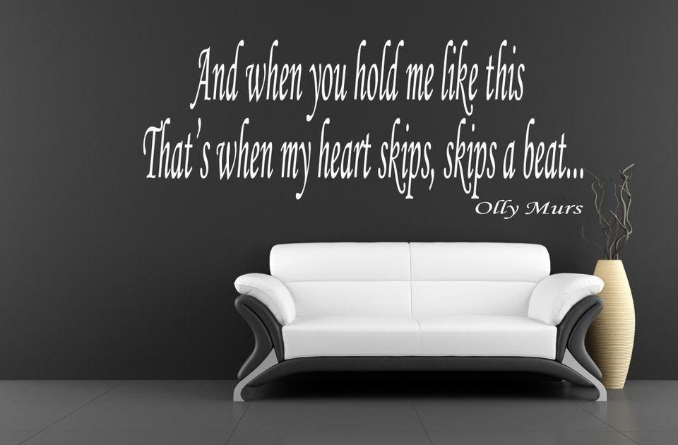 Olly Murs Heart skips, skips a beat Lyrics Vinyl Wall Art Decal 