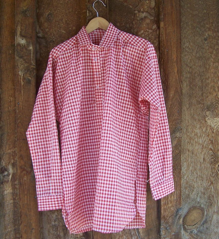 CIVIL WAR SASS RED AND WHITE CHECKERED MUSLIN SHIRT XXLARGE