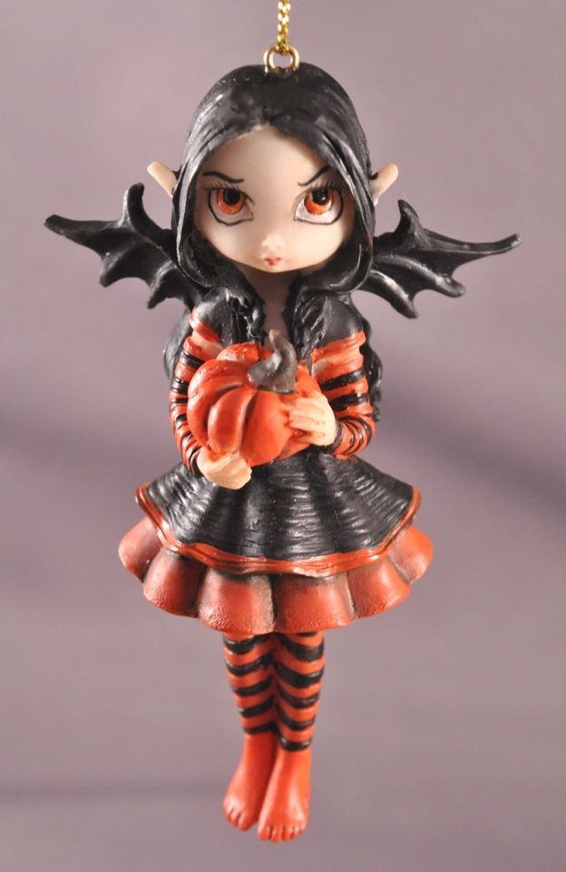 JASMINE BECKET GRIFFITH Strangeling Fairies Ornament 8826 PUMPKIN 