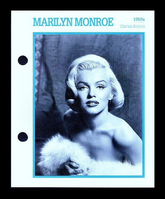 MARILYN MONROE KOBAL COLLECTION MOVIE STAR BIOGRAPHY CARD BY ATLAS