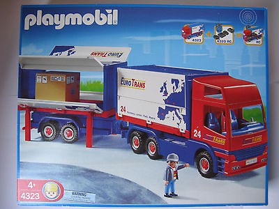 NIB Playmobil 4323 Euro Trans Big Rig Tractor Trailer RC Compatible 