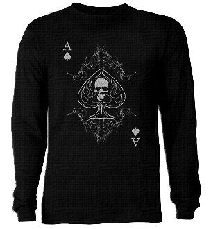 Big and & Tall THERMAL Ace of Spades T shirt Tee LS