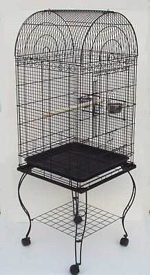 PARROT BIRD CAGE DOME TOP W/STAND 20x20x59 0103 BLACK VEIN