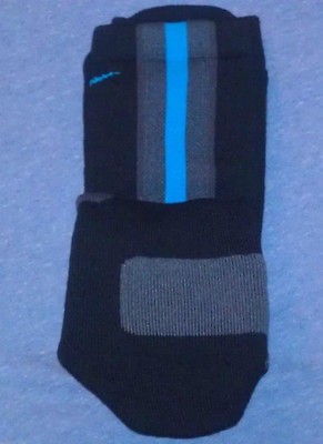 NIKE ELITE 2.0 BASKETBALL DRIFIT SOCKS BLACK GRAY & BLUE LARGE 8 12 