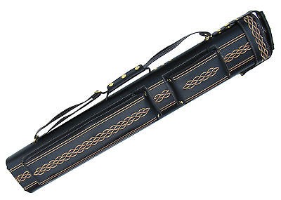 Hard Pool Cue Stick Case Black Gold Billiards 2x4